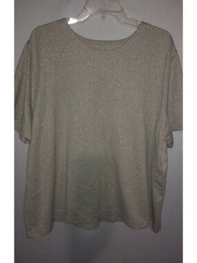 Beautiful 2X Glistening Gold Stretch Top Plus